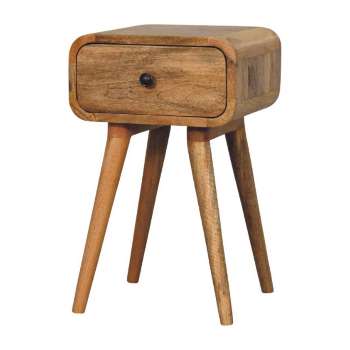 NACHTKASTEN Avora Mini Eichenoptik, 1 Schublade, Beige - Beige/Messingfarben, Holz/Metall (30/49/30cm) - Artisan Furniture