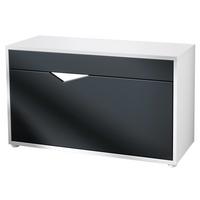 SCHUHSCHRANK Kolmio Schwarz matt - Schwarz, Holzwerkstoff (85/50/33cm) - Vladon
