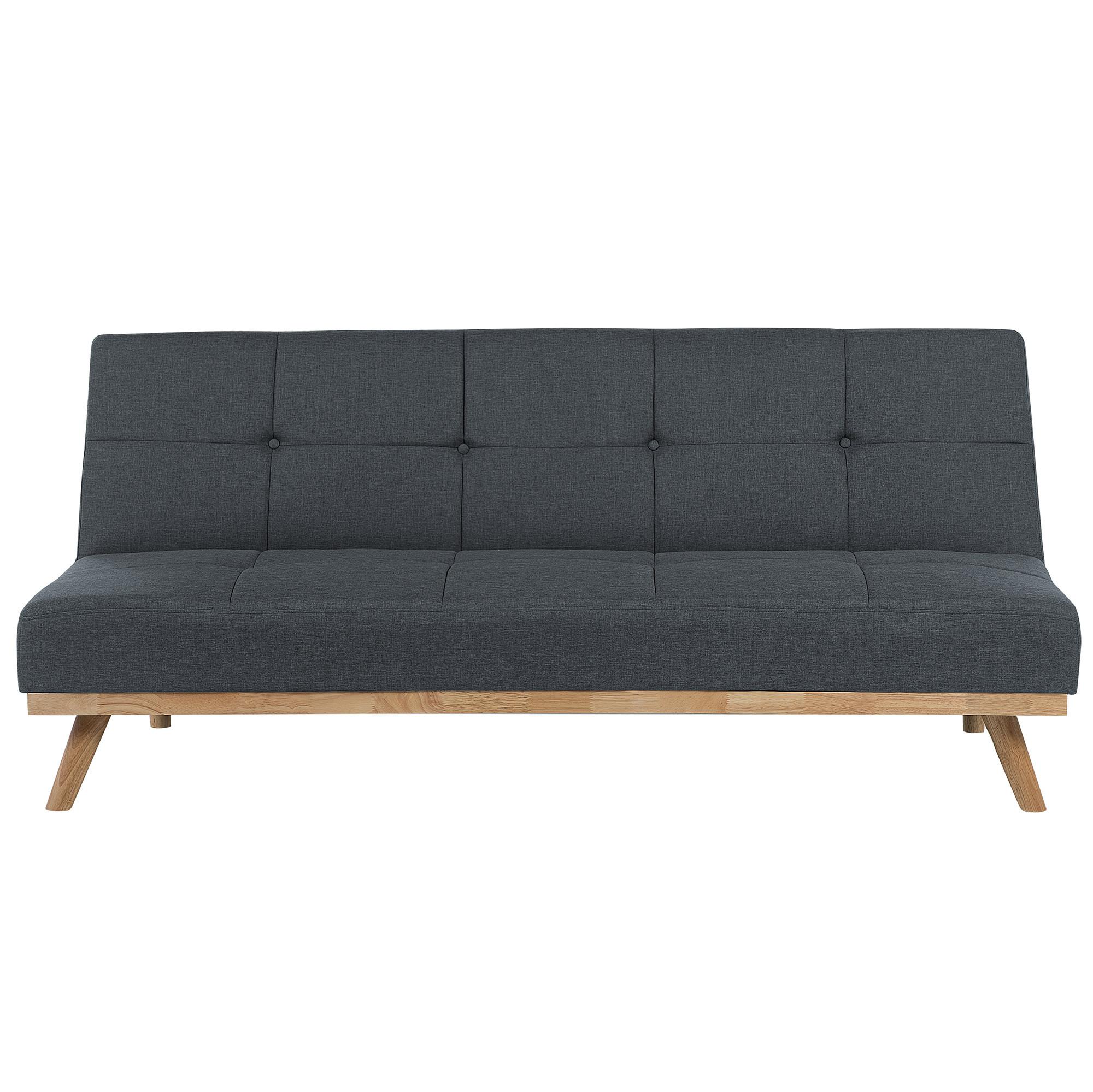 3-SITZER-SCHLAFSOFA dunkelgrau Froya - Grau, Textil (183/80/80cm) - Beliani