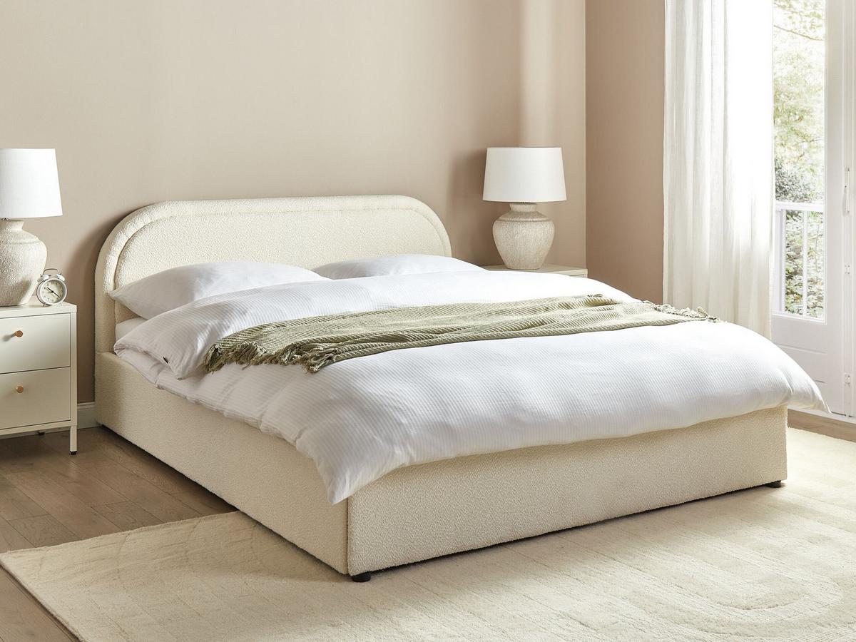 POLSTERBETT 160x200 cm Beige Quillien - Beige, Textil (160/200cm) - Beliani