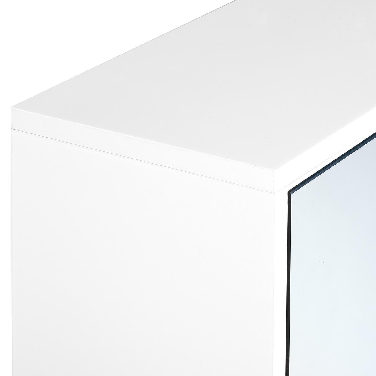 BAD-SPIEGELSCHRANK 80/70 cm Weiß Nubes - Weiß/Braun, Holzwerkstoff (80/70/21cm) - Beliani