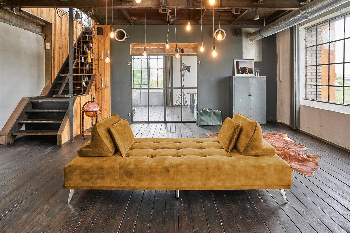 MODULSOFA MIT HOCKER WIOLO Braun Velvet - Silberfarben/Braun, Textil/Metall (350/80/350cm) - KAWOLA