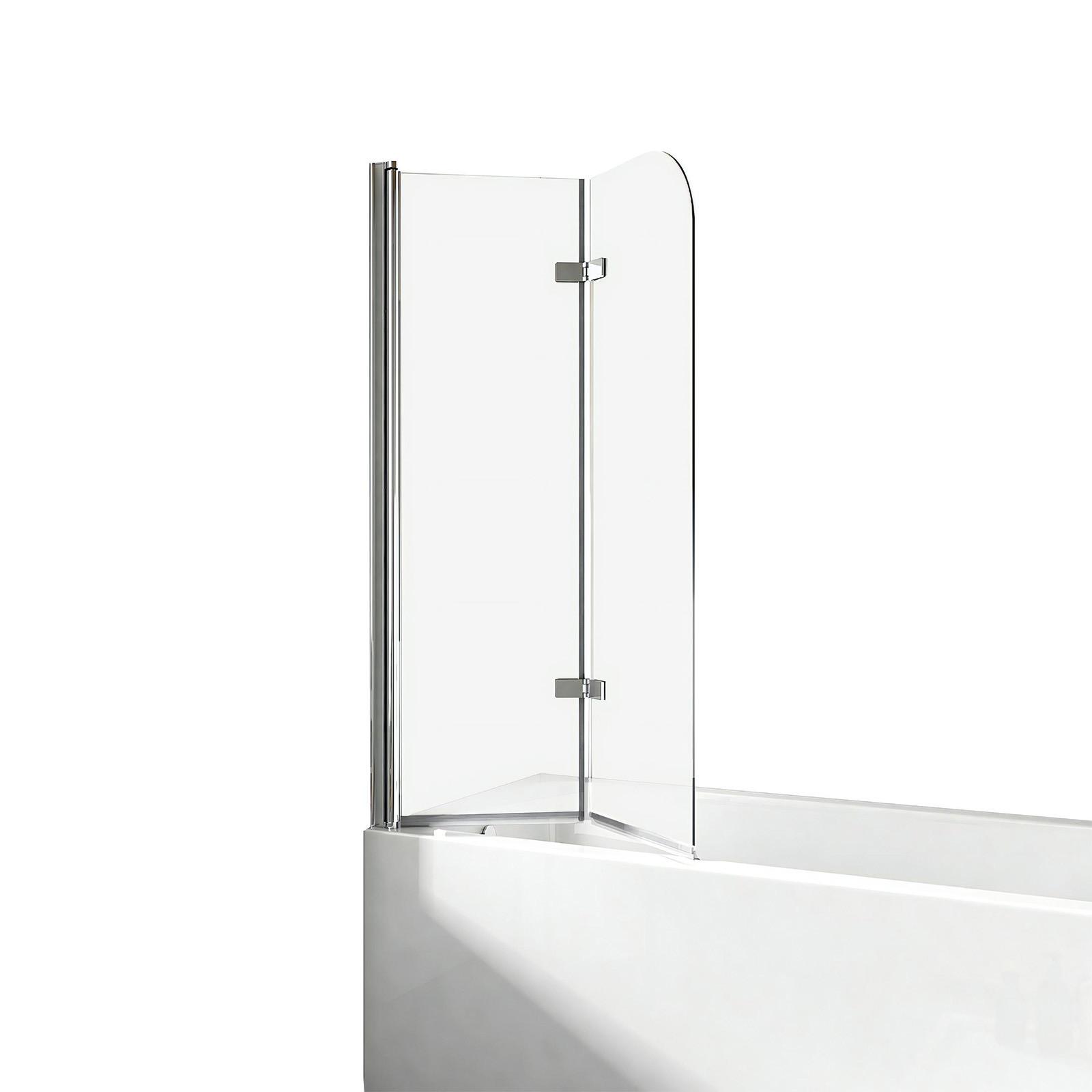 BADEWANNENAUFSATZ 2-teilig faltbar 120/140 cm - Transparent, Glas (120/140cm) - EMKE