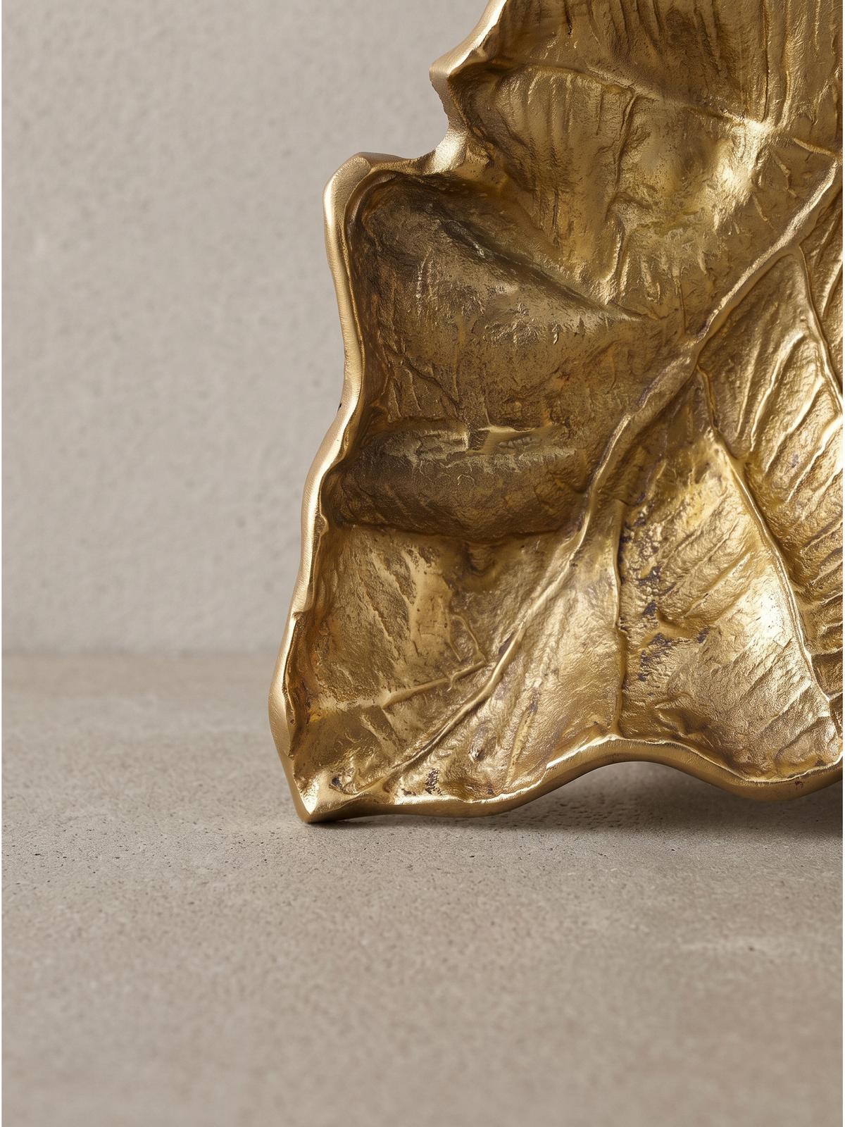 DEKOSCHALE SUBIACO, Aluminium, handgefertigt, Gold, 67 x 27 x 11 cm - Goldfarben, Metall (11cm) - KADIMA DESIGN