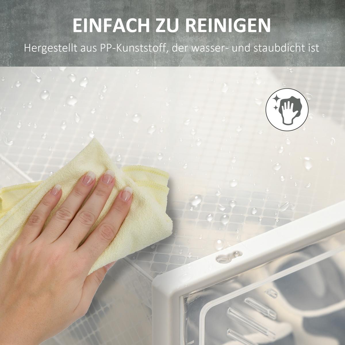 DIY Schuhbox Aufbewahrungsbox mit 8 Fächern 8er Pack Schuhkartons Transparent - Transparent, Kunststoff (25/19/35cm) - HOMCOM