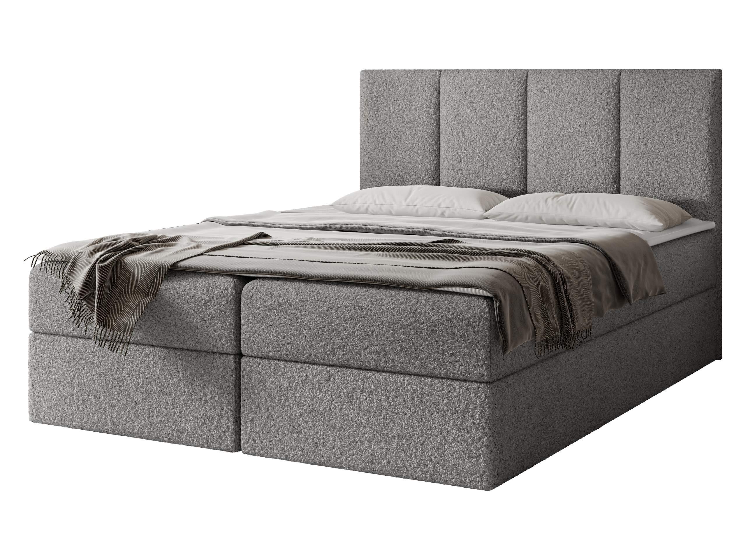 BOXBETT Rebos Boucle - H3 - Grau, Holz/Textil (160/200cm) - MIRJAN24