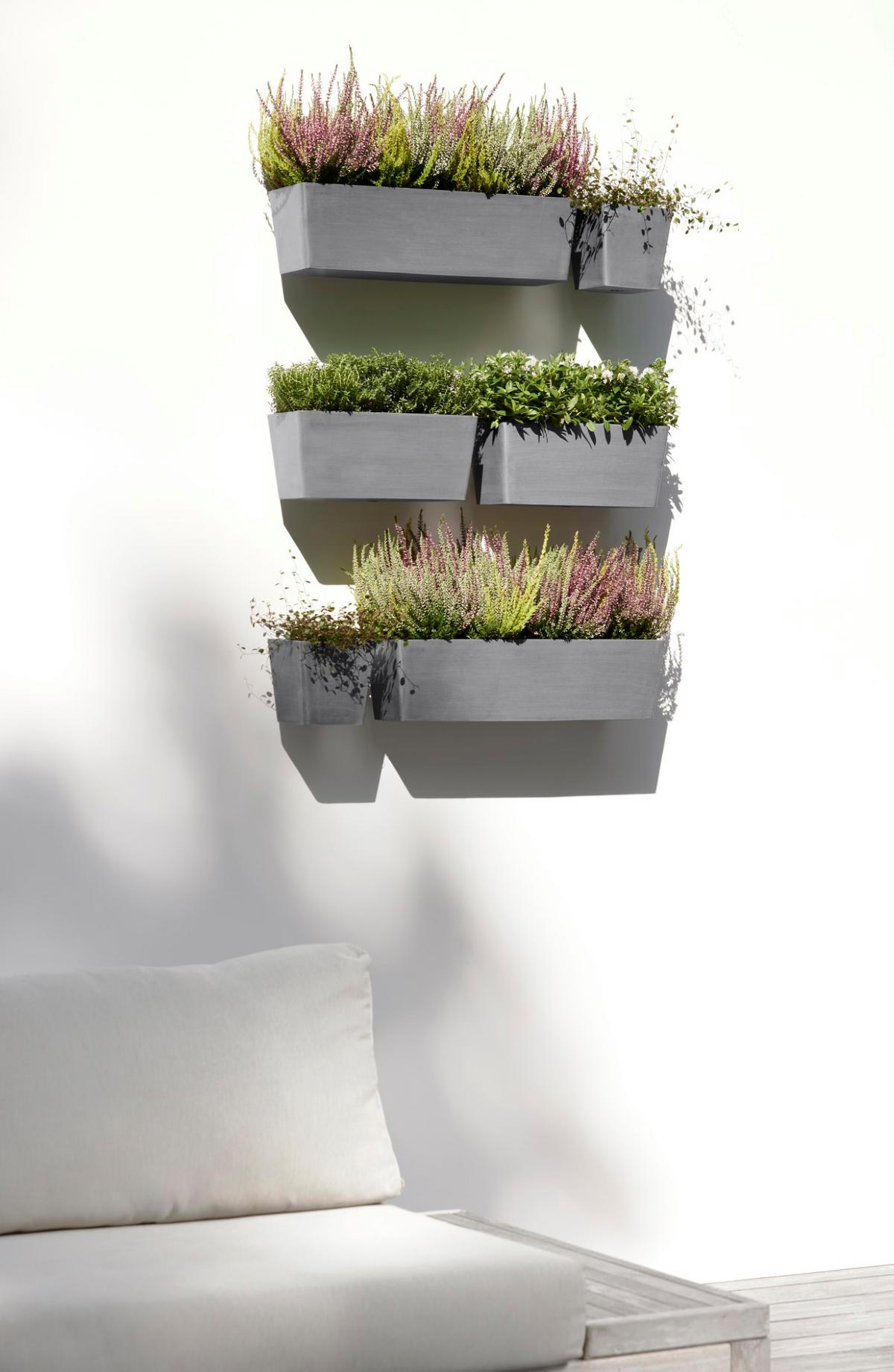 BLUMENTOPF Manhattan Wall 35/17,2/15 cm Grau - Grau, Kunststoff (35/15cm) - Ecopots