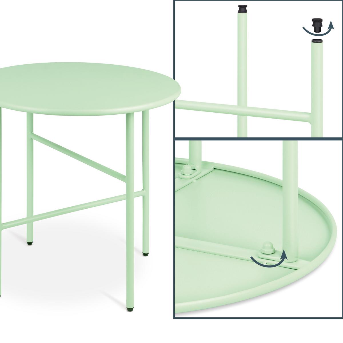 BEISTELLTISCH Finn Ø 44/46 cm Mintgrün - Mintgrün, Metall (44/44/46cm) - BoMoe