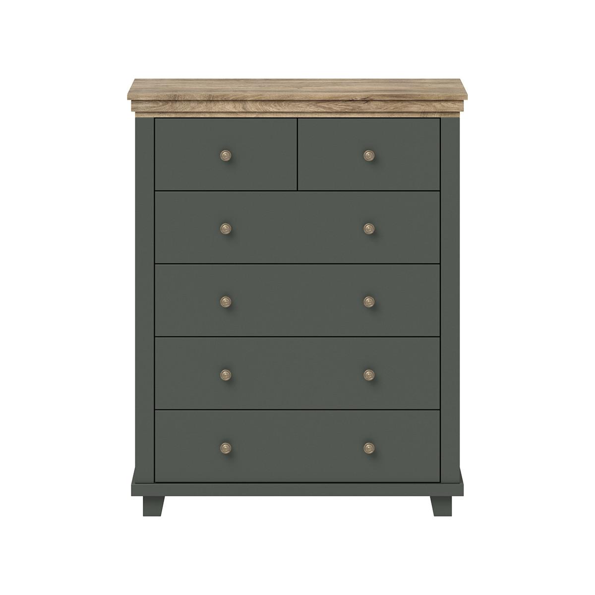KOMMODE Martin Grün und Holz - Grün, Holzwerkstoff (90/112.5/42cm) - Petits-meubles