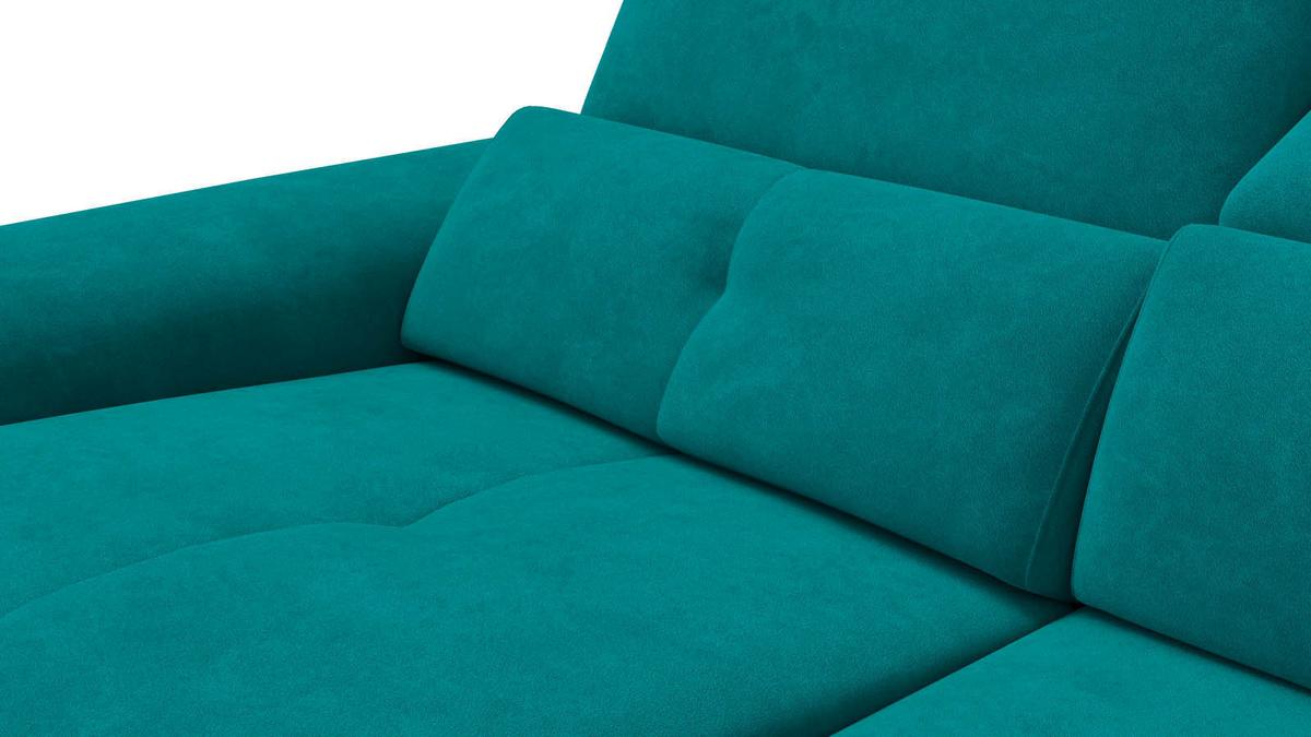 SOFA RELAX AVENA 3-Sitzer, dunkelgrüner Veloursstoff - Dunkelgrün/Schwarz, Holz/Textil (204/80/108cm) - Courtois Laville