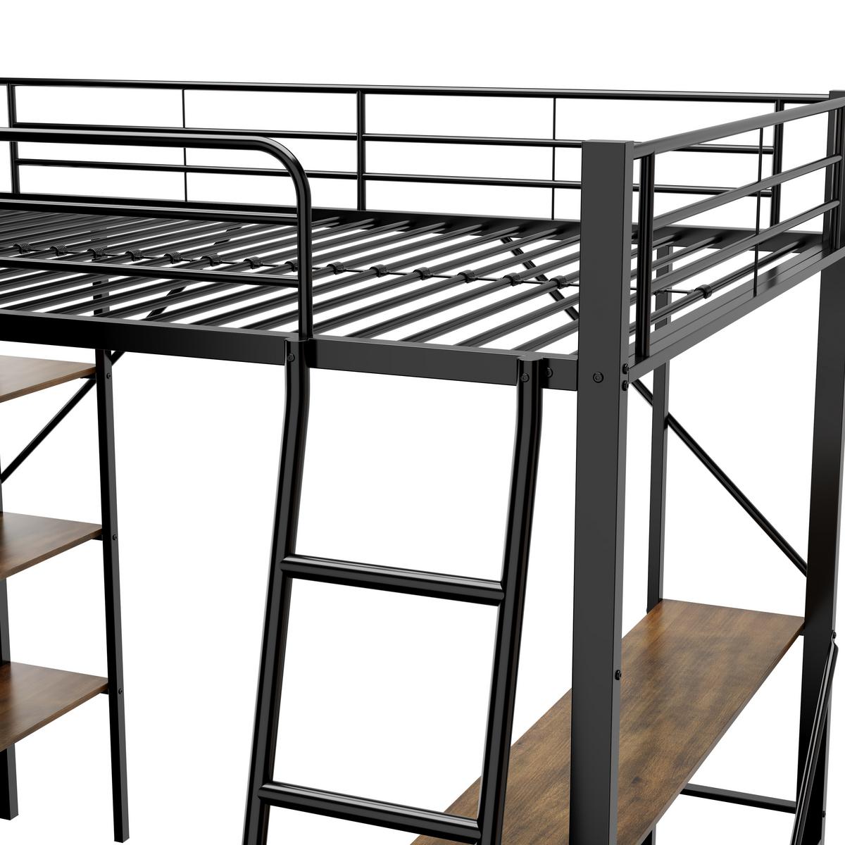 HOCHBETT Sschwarz 204,5/149/180,5 cm - Schwarz, Holzwerkstoff/Metall - Urban Meuble
