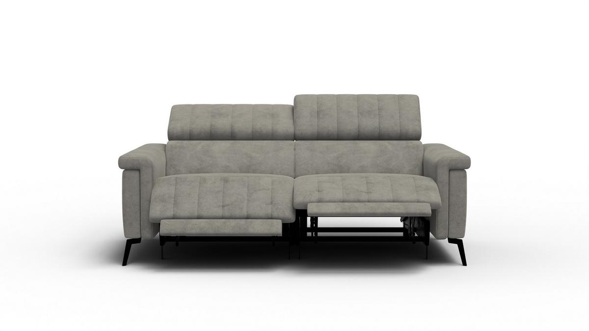 RELAXSOFA NORDEL 3-Sitzer, taupe - Taupe/Schwarz, Holz/Textil (194/80/105cm) - Wozimo