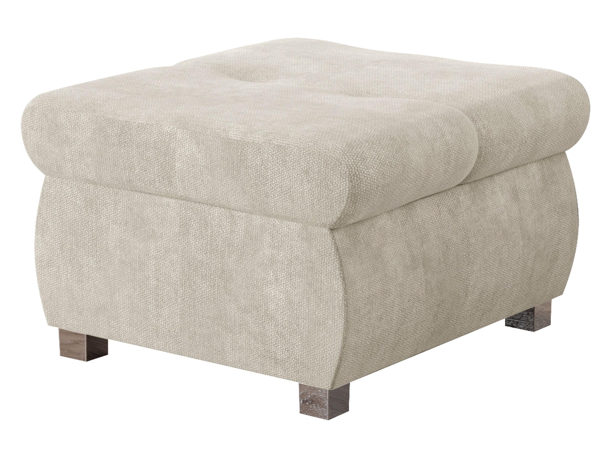 POLSTERHOCKER Orkan Klein - Silberfarben/Creme, Holz/Textil (60/39/60cm) - MIRJAN24