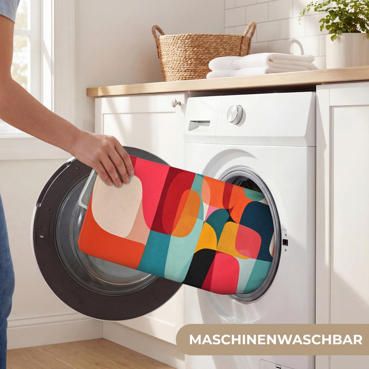 BADEMATTE Formen - Bunt - Abstrakt - Flugzeuge 60x40 cm - Multicolor, Textil (60/40cm) - OnlyWow