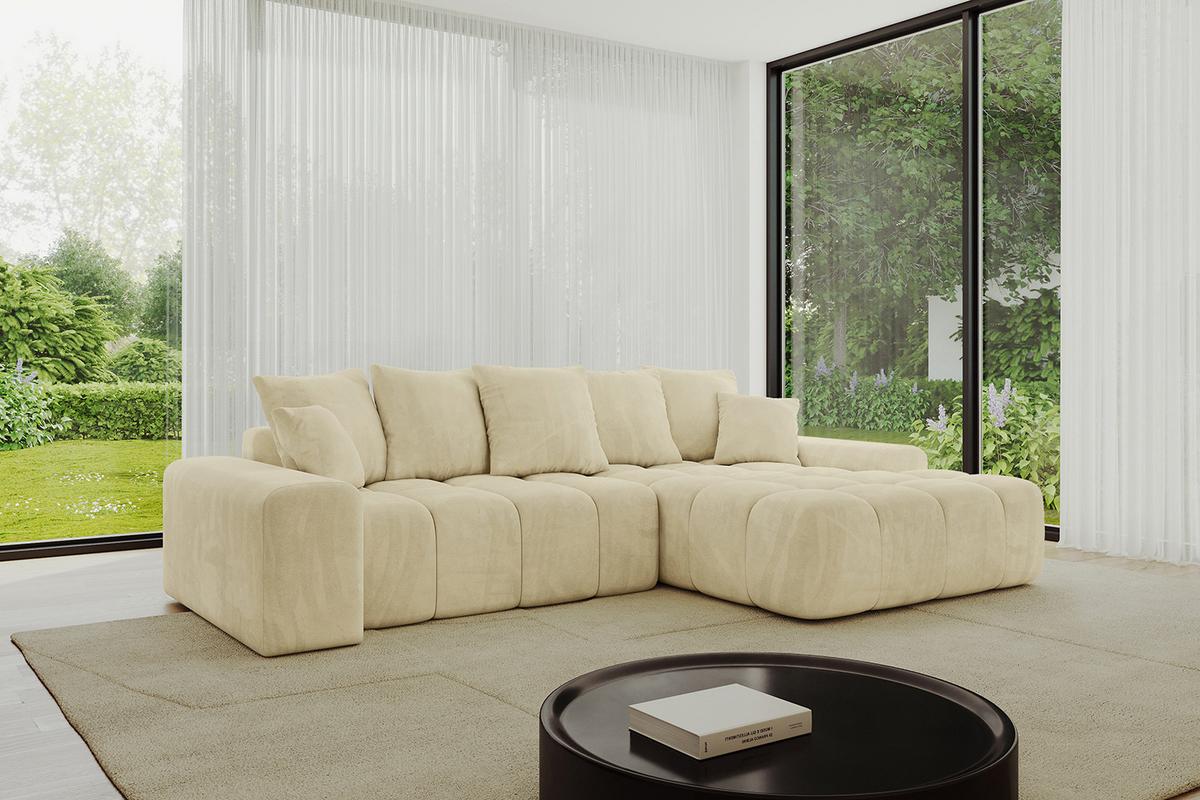 ECKSOFA Ottomane Rechts ENSI-L - 267x164x69 cm Taupe - Taupe, Holzwerkstoff/Kunststoff (164/267cm) - ALTDECOR