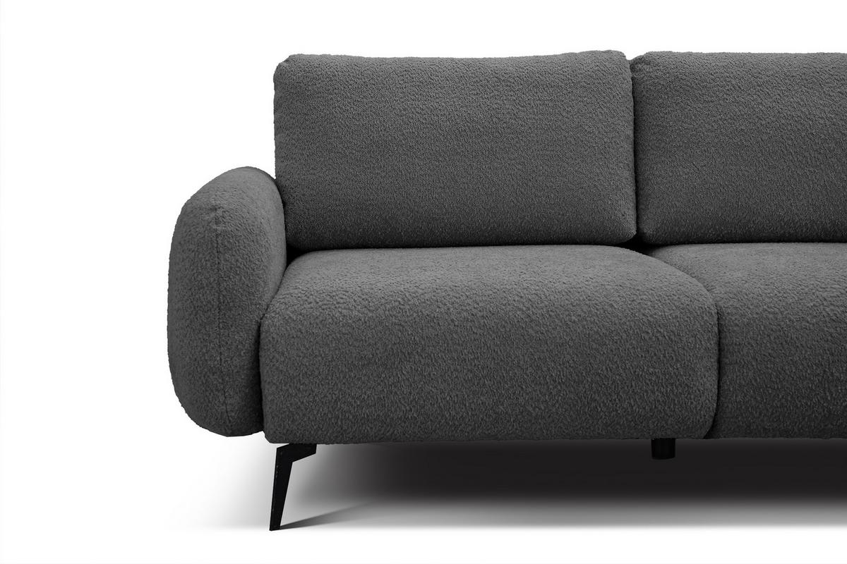 SOFA FEBE 3-Sitzer, dunkelgrau - Dunkelgrau/Schwarz, Holz/Textil (190/82/96cm) - Wozimo