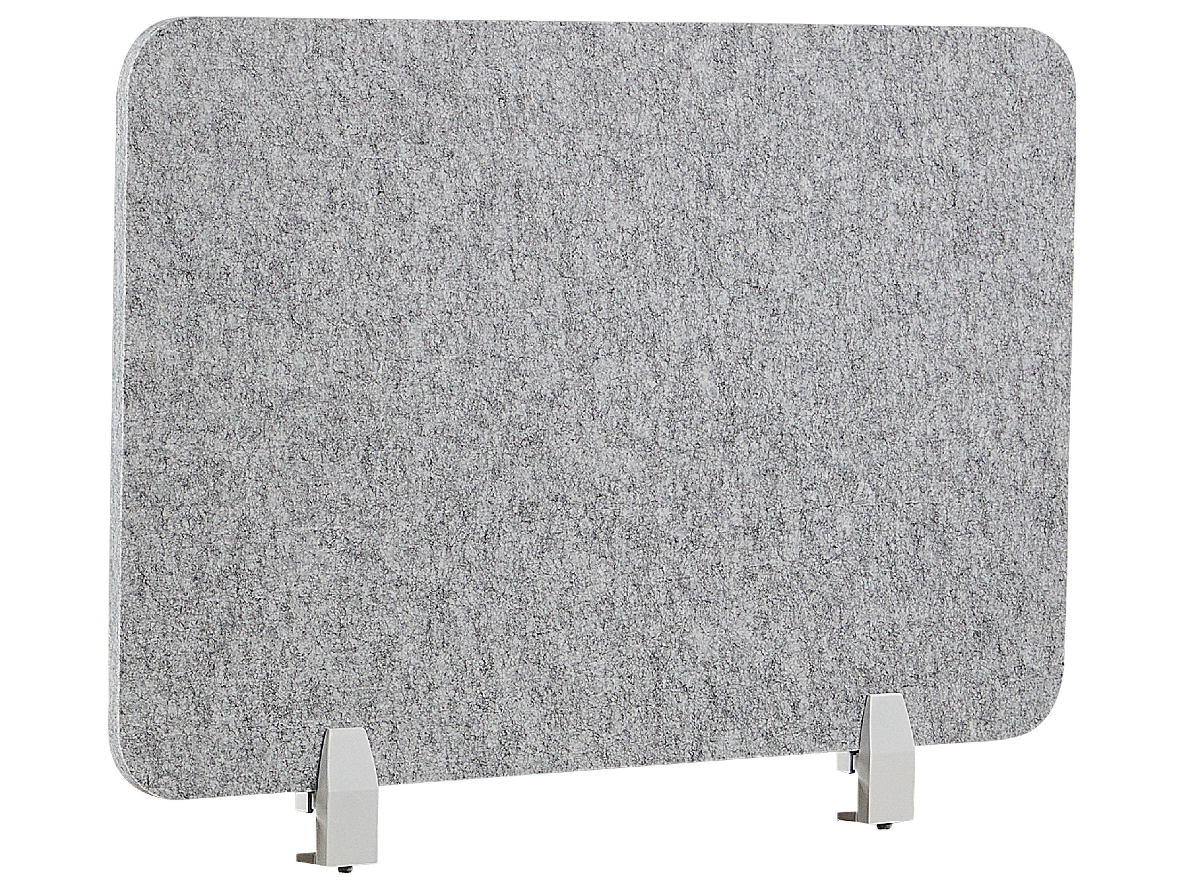 SCHREIBTISCHTRENNWAND 80 x 50 cm Hellgrau Split - Grau, Textil (80/50/1cm) - Beliani
