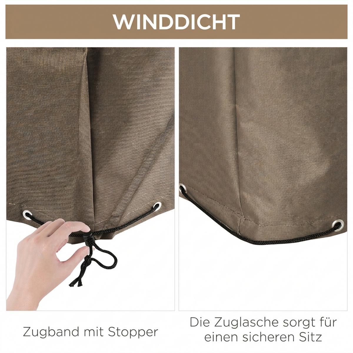 GARTENMÖBEL Abdeckung Oxfordstoff Beige - Beige, Textil (205/90/275cm) - Outsunny