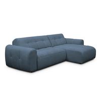 ECKSOFA LUMERO 4-Sitzer RECHTS, marineblau - Blau/Schwarz, Holz/Textil (275/166cm) - Courtois Laville