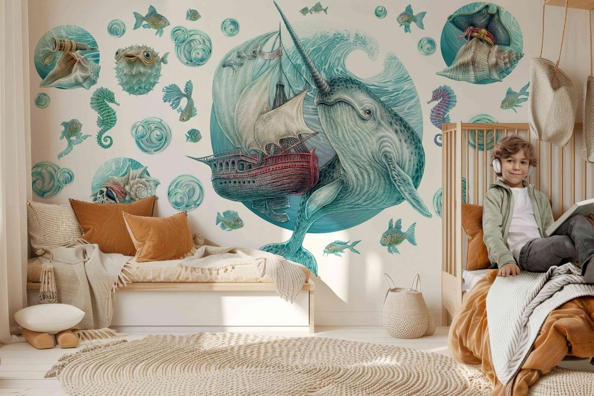 WANDAUFKLEBER 100x103cm - Seeexpedition - Multicolor, Kunststoff (100/103/0.1cm) - Wallfluent