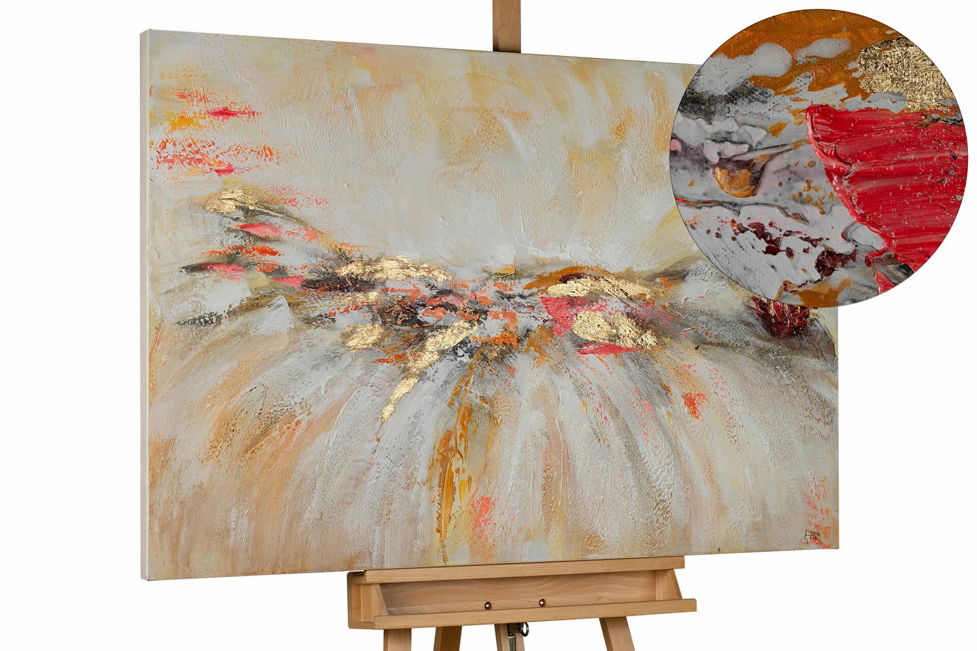 ÖLGEMÄLDE 120/80 cm - Beige/Weiß, Holz/Textil (120/80cm) - KUNSTLOFT