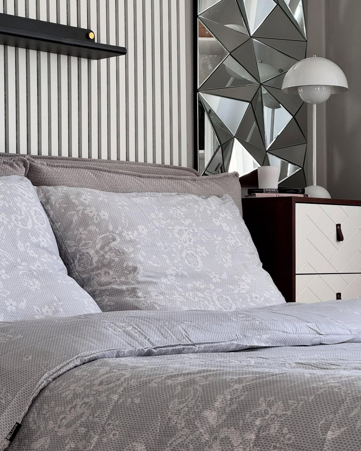 BETTWÄSCHE SET Morningside 135x200 cm - Grau, Textil (135/200cm) - Beliani