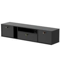 TV-LOWBOARD FLOW 180 cm, Schwarz - Schwarz, Holzwerkstoff/Metall (180/48.5/40.5cm) - Idohome