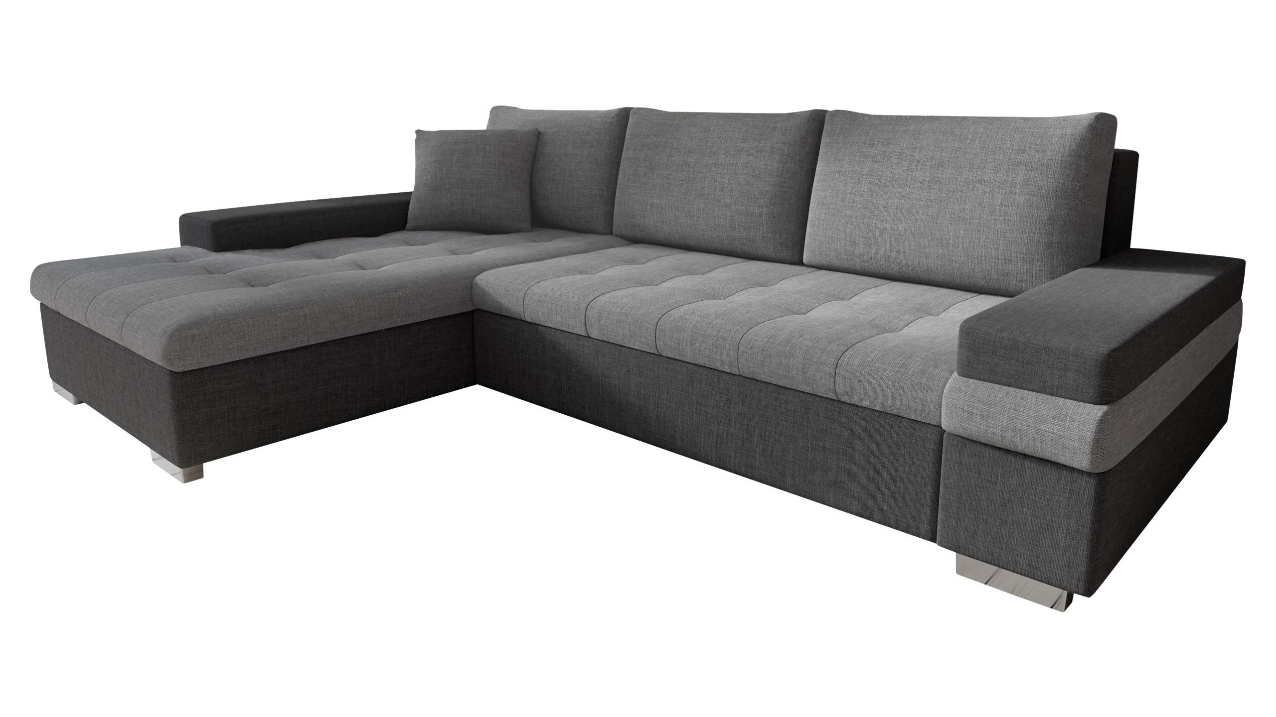 ECKSOFA Bangkok Mini - Silberfarben/Grau, Holz/Textil (274/182cm) - MIRJAN24
