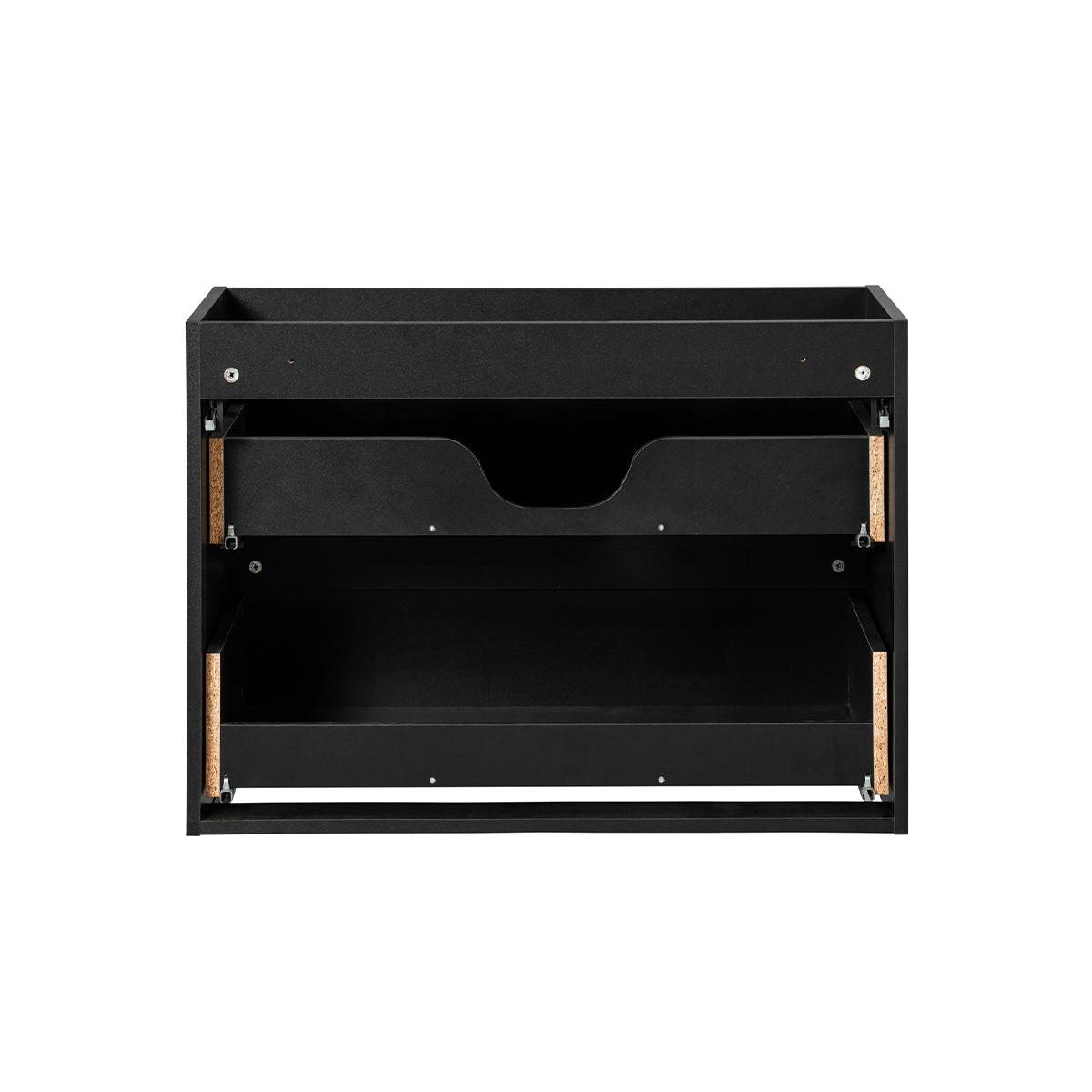 WASCHTISCH 100.4cm Riva Schwarz und Holz - Schwarz, Holzwerkstoff (100.4/59/40cm) - Petits-meubles