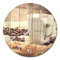 WANDUHR aus Glas Ø30 cm - Kaffee - Braun, Glas (30/30/0.4cm) - TULUP