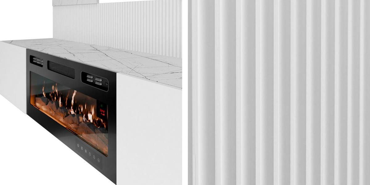 WOHNWAND Deromi V mit Kamin - Braun, Holzwerkstoff (260/150/38cm) - MIRJAN24