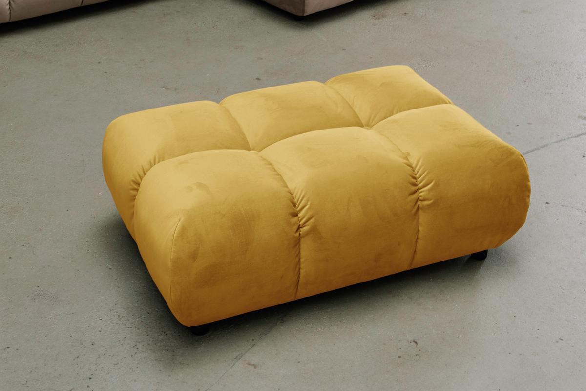 HOCKERBANK VIVIEN Gelb Velvet - Currygelb/Gelb, Textil (108/41/73cm) - KAWOLA