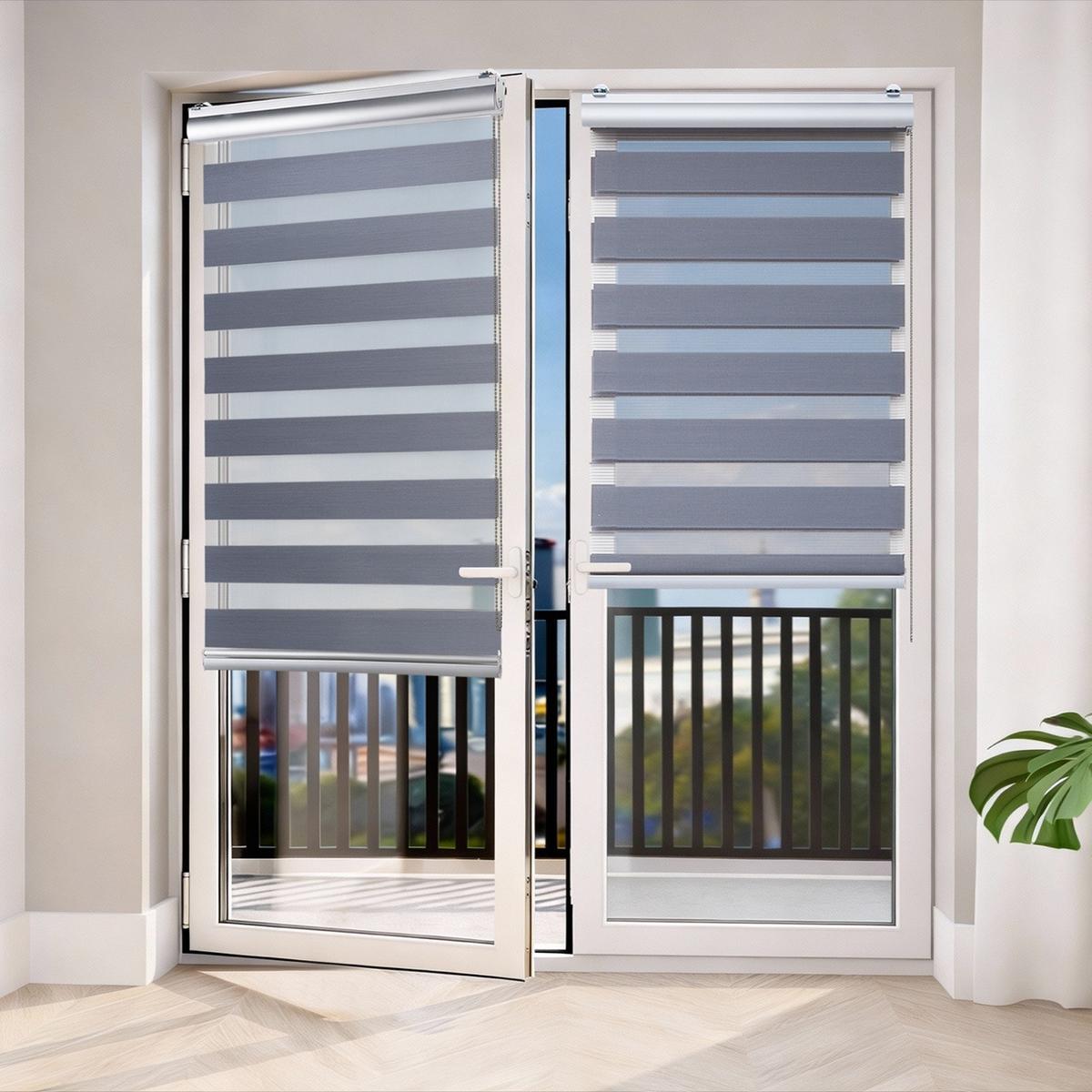 DOPPELROLLO Plus Easyfix Texture Grau 100x250 - Grau, Kunststoff (100/250/1cm) - STORESDECO