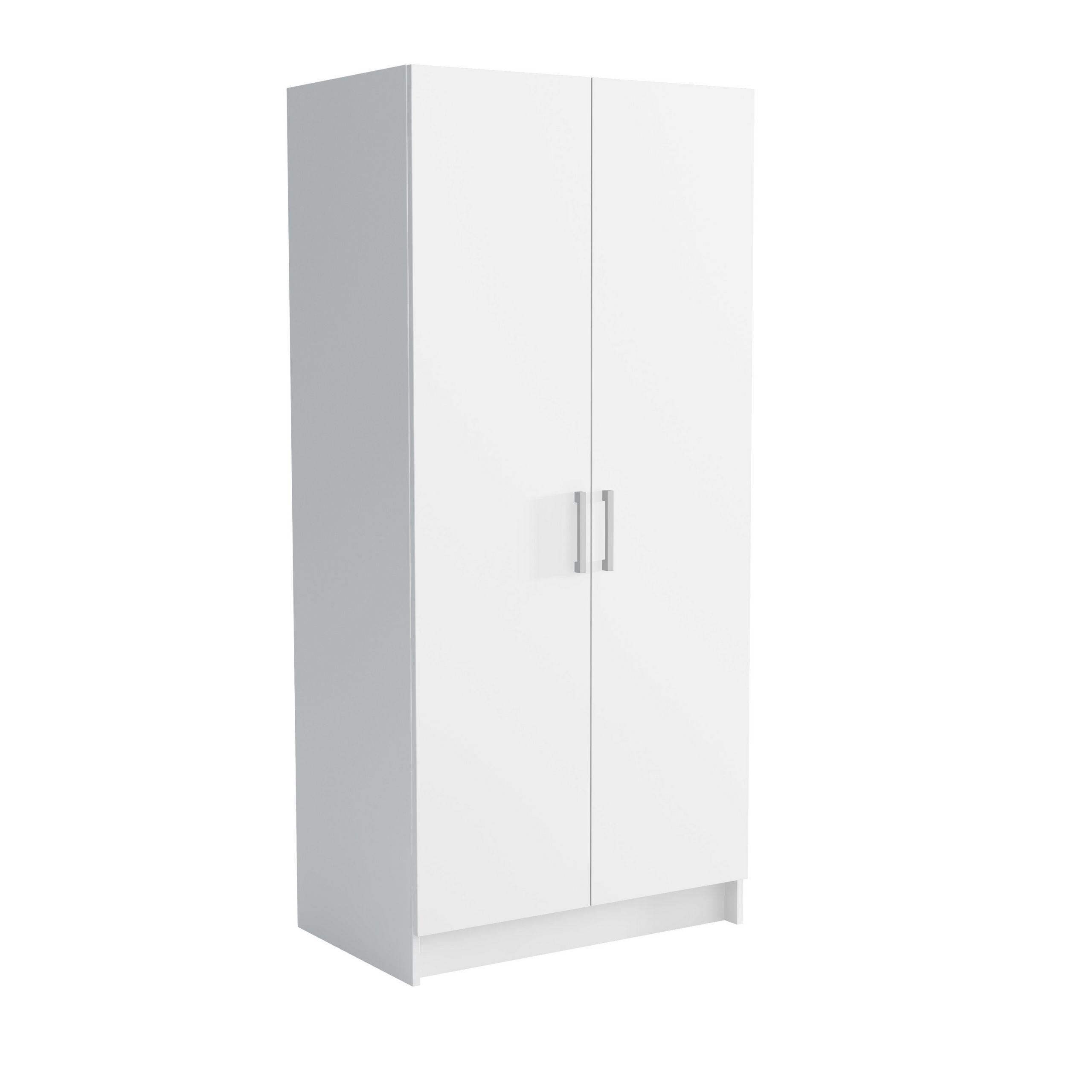 DREHTÜRENSCHRANK PINELLO 81/177/52cm 2-türig Weiß - Weiß, Holzwerkstoff (81/177/52cm) - MASSENO