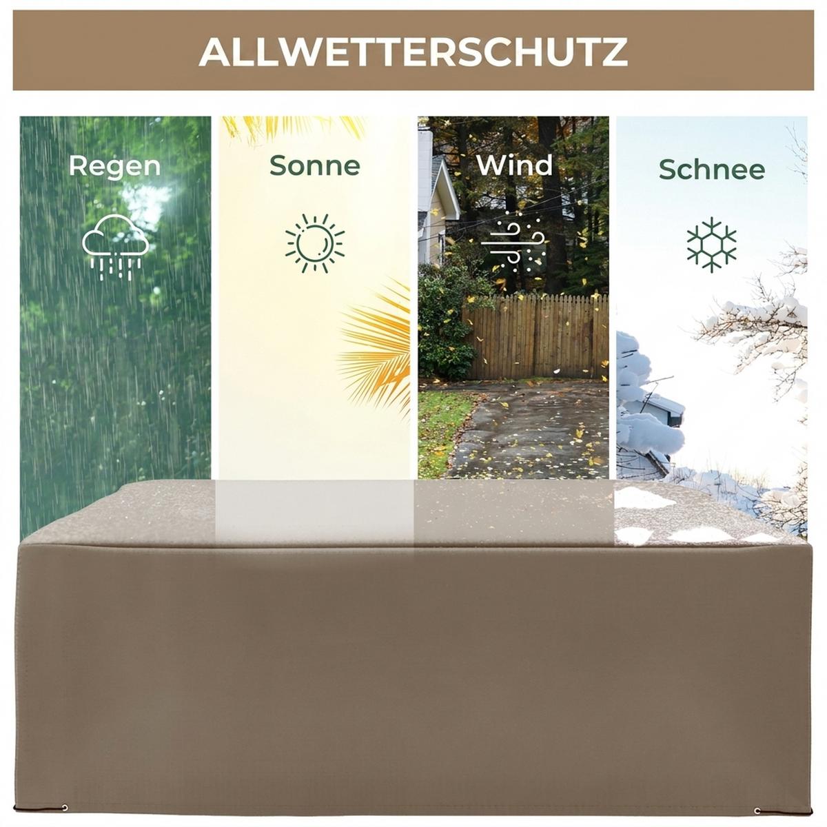 GARTENMÖBEL Abdeckung Oxfordstoff Beige - Beige, Textil (205/90/275cm) - Outsunny