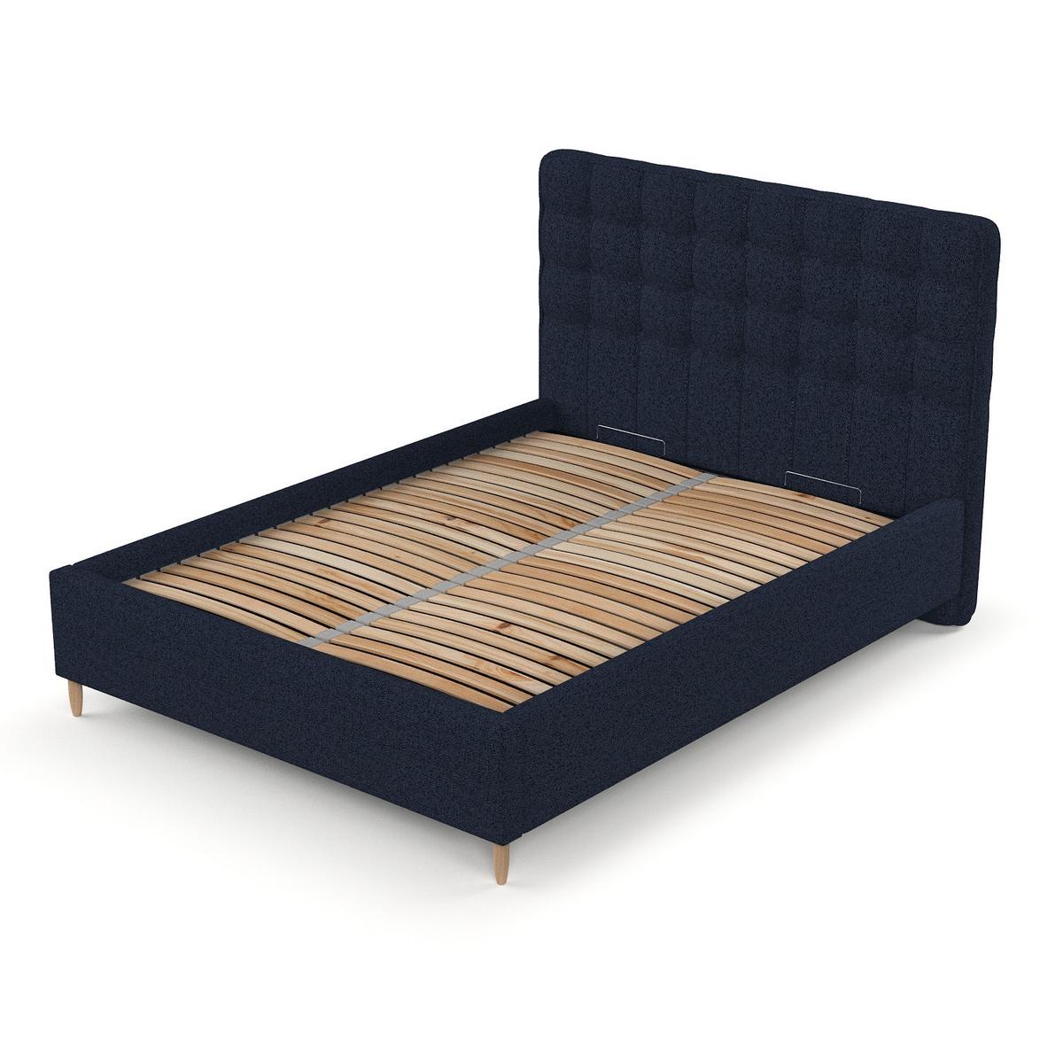 POLSTERBETT Paloma 180/200 cm Marineblau im Riva Stoff - Naturfarben/Dunkelblau, Holz/Holzwerkstoff (180/200cm) - AltaBeds