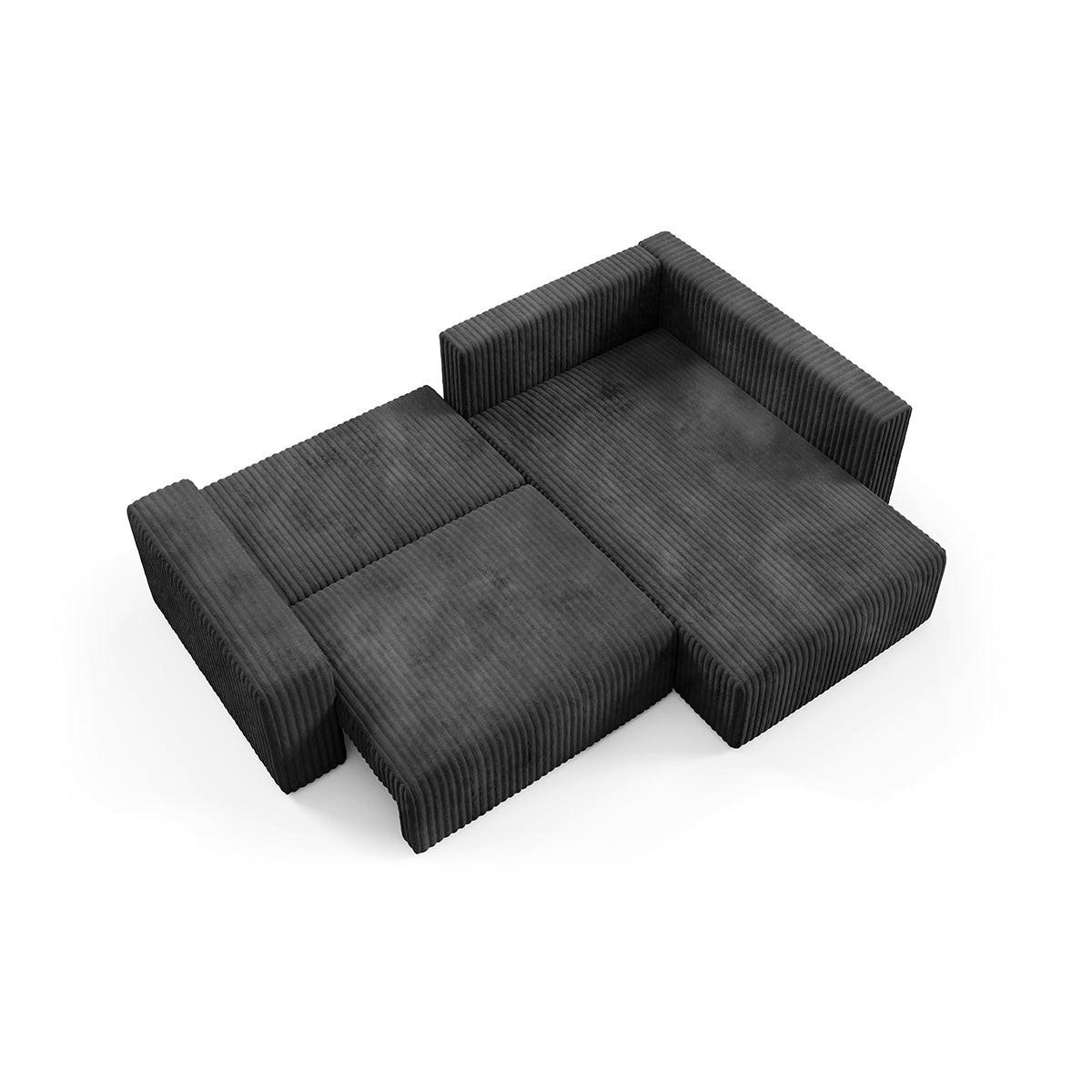 ECKSOFA Angela 4 Sitzplätze Schwarz - Schwarz, Holz (245/182cm) - Petits-meubles
