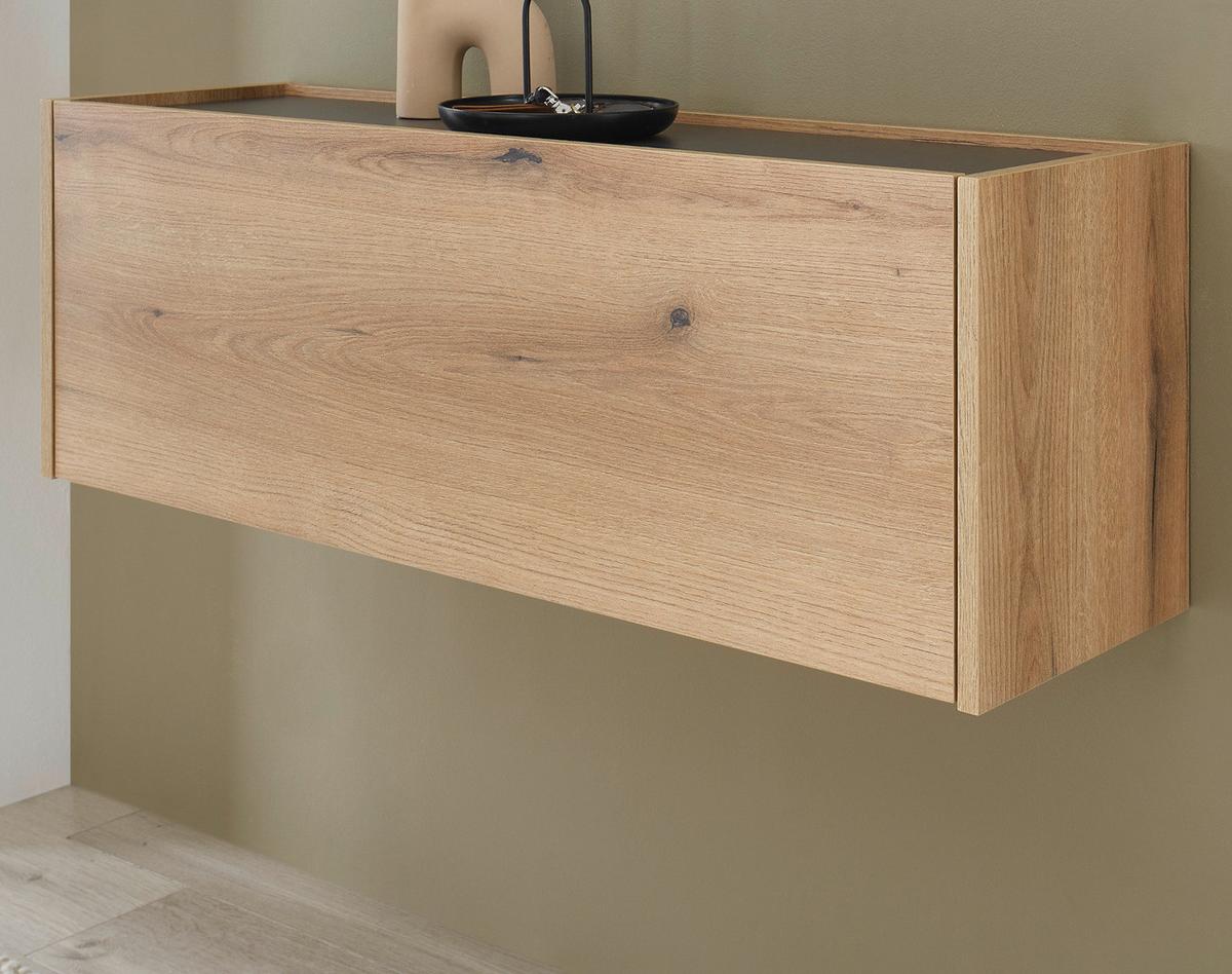 HÄNGESCHRANK Evoke Eiche, grau 100 cm, Flurschrank hängend - Eichefarben/Grau, Holzwerkstoff/Metall (100/35/30cm) - Furn.Design