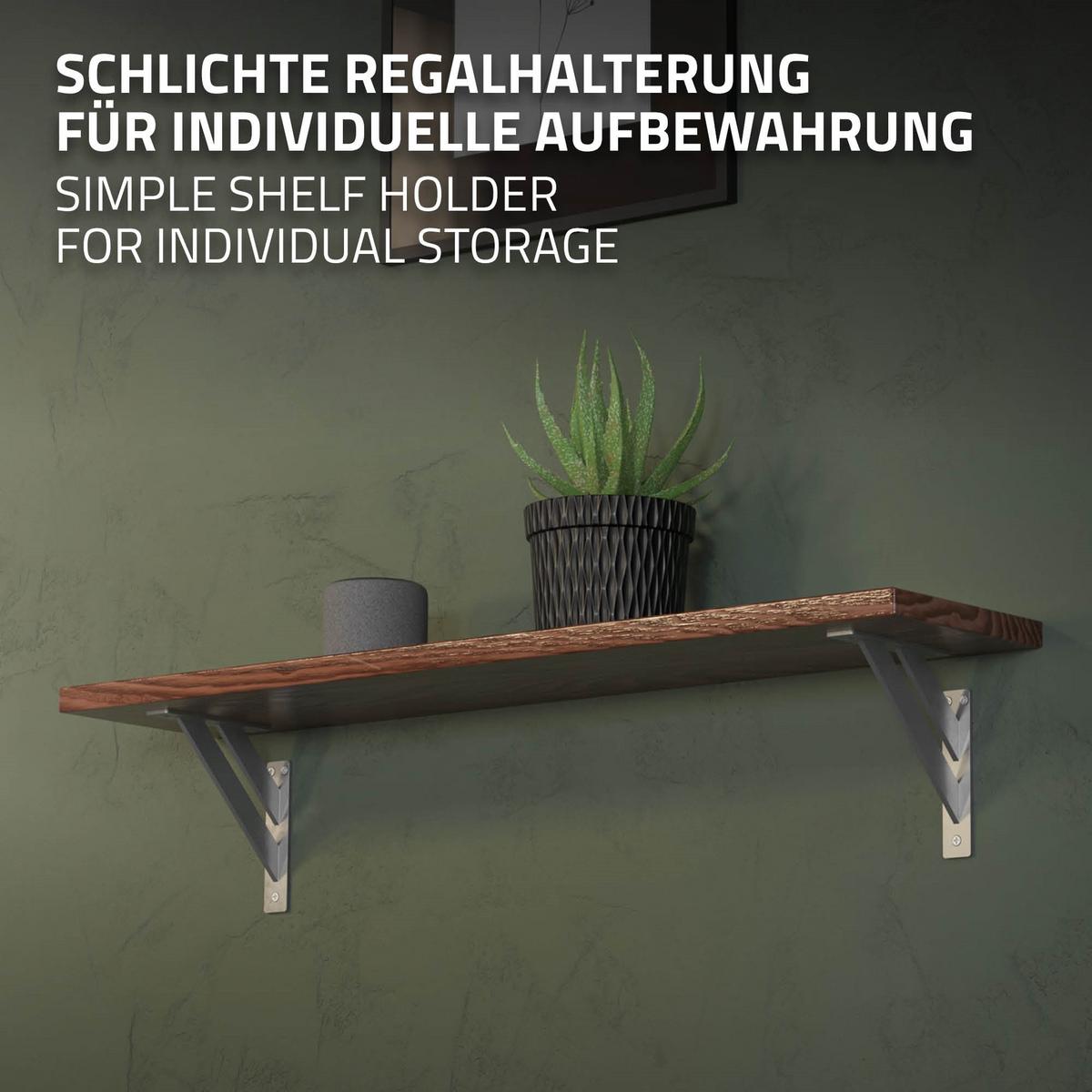 REGALHALTERUNGEN - Silberfarben, Metall (18/18/3cm) - ML-DESIGN