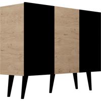 SIDEBOARD Ivy 120/95/40 in Lancelot Eiche, Schwarz - Eiche Artisan, Holzwerkstoff (120/95.5/39.9cm) - WFL GROUP