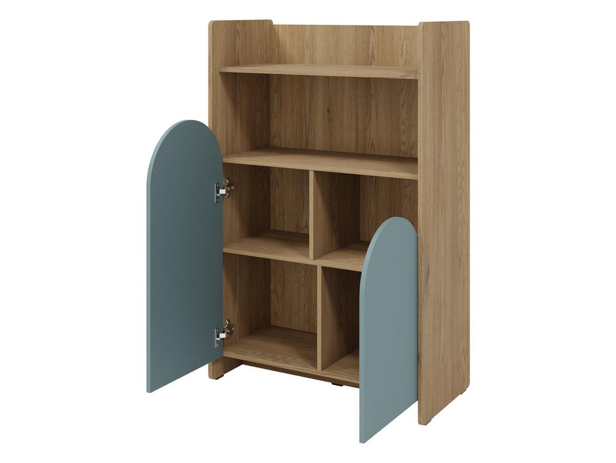 KINDERREGAL Lexi 2D 08 - Blau/Eichefarben, Holzwerkstoff (84/128/40cm) - MIRJAN24
