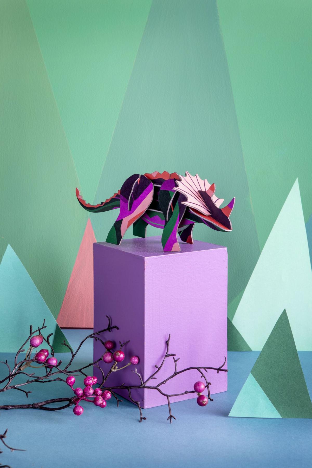 DEKOFIGUR Triceratops 7/9 cm - Multicolor, Wellpappe (7/9/20cm) - Studio Roof