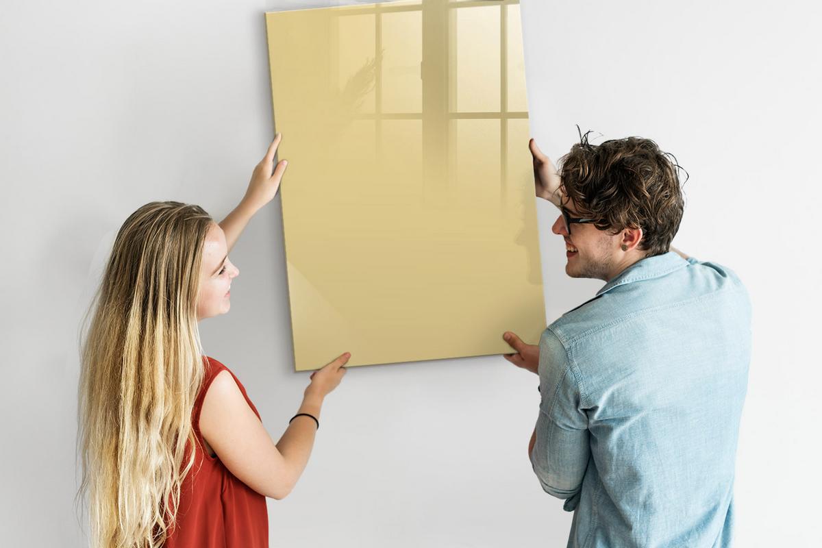 MAGNETTAFEL 70x100 Creme schwarzer Marker - Creme, Glas (70/0.4/100cm) - TULUP