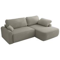 ECKSCHLAFSOFA CUBO L Hellgrau Boucle - rechts - Hellgrau/Schwarz, Kunststoff/Textil (187/273cm) - MKS