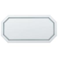 BADSPIEGEL mit LED-Beleuchtung achteckig 120/60 cm Locmariaquer - Silberfarben, Glas (120/60/4cm) - Beliani