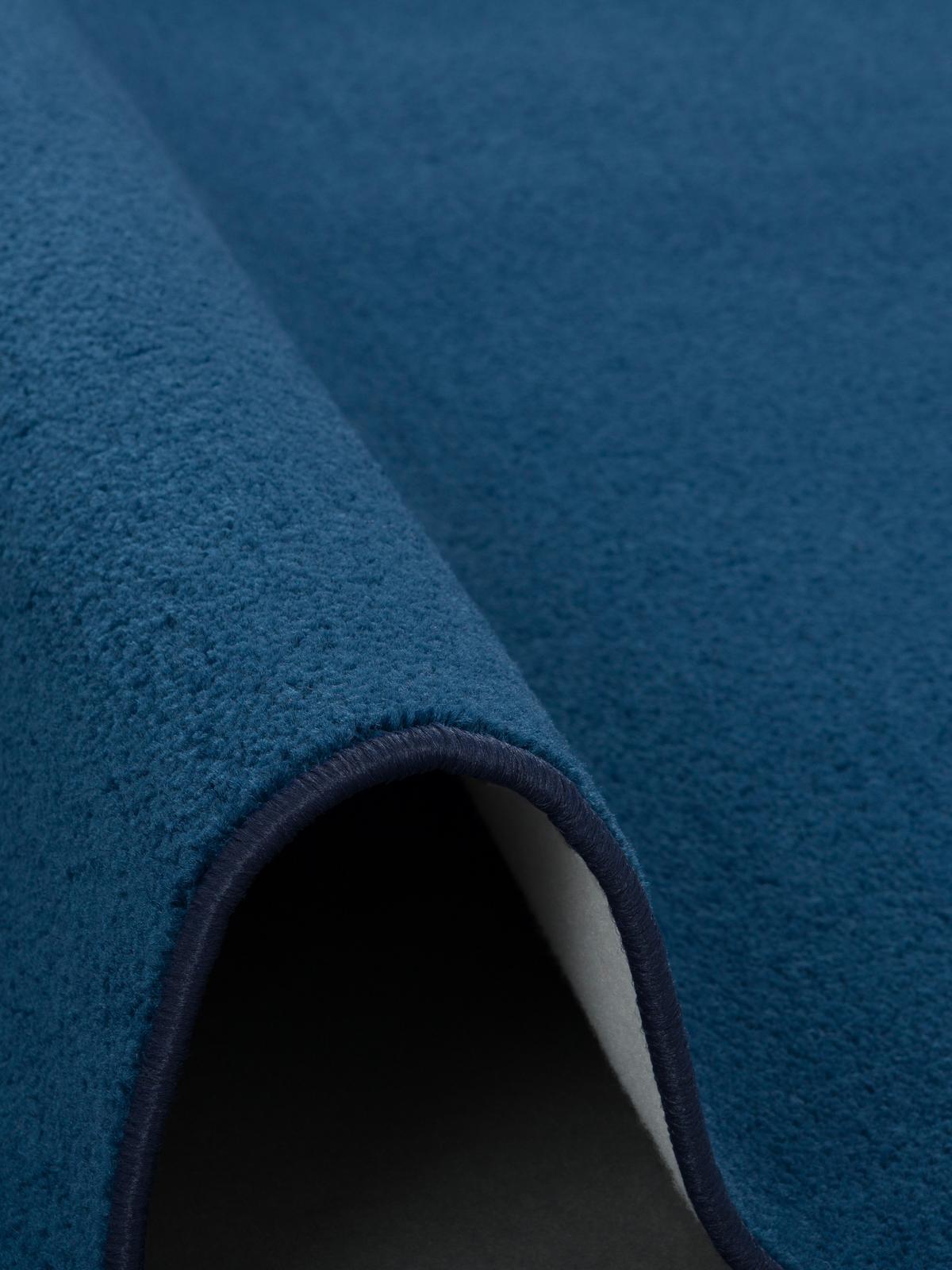 TREND VELOURS TEPPICH JOY RUND - Dunkelblau, Textil (100/100cm) - Snapstyle