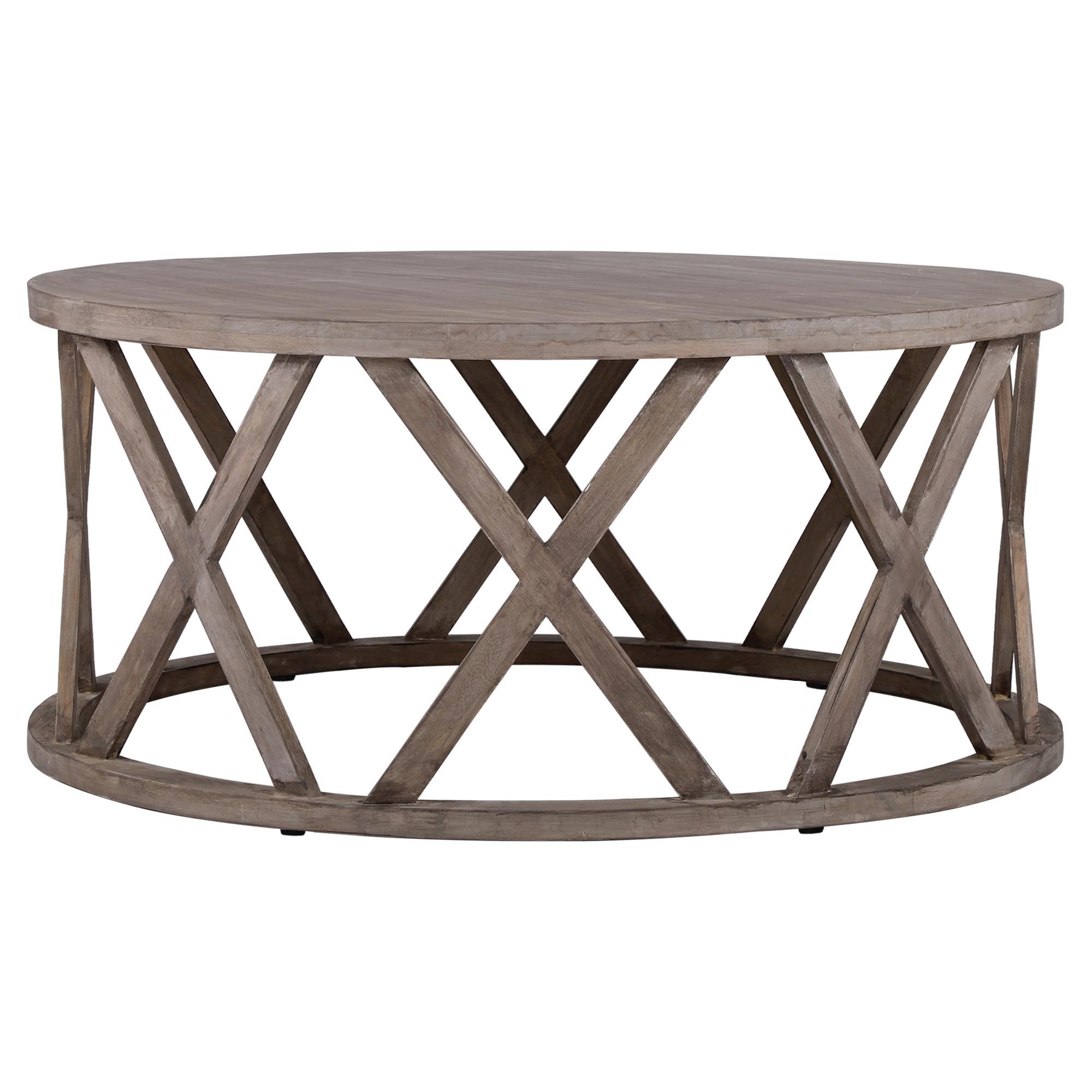 COUCHTISCH Ø100x45 cm rund Natur handgefertigt aus Mangoholz - Braun, Holz (100/100/45cm) - WOMO-DESIGN