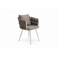 GARTENSTUHL LUSHA Grau Kunststoff, Metall (1er-Set) - Dunkelgrau, Metall (62/78/63cm) - KAWOLA