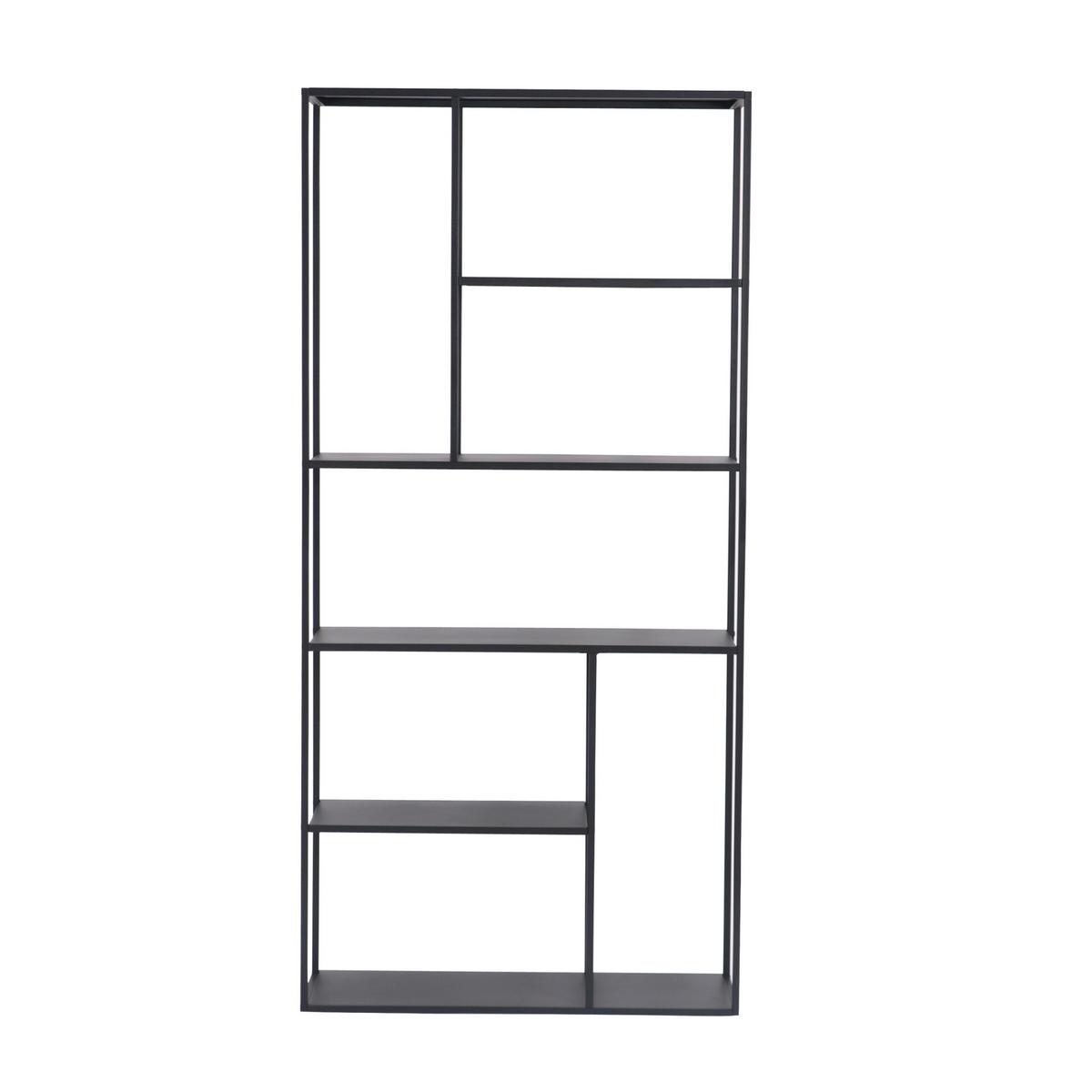 STANDREGAL Vehmaa - Schwarz, Metall (90/188/30cm) - [en.casa]