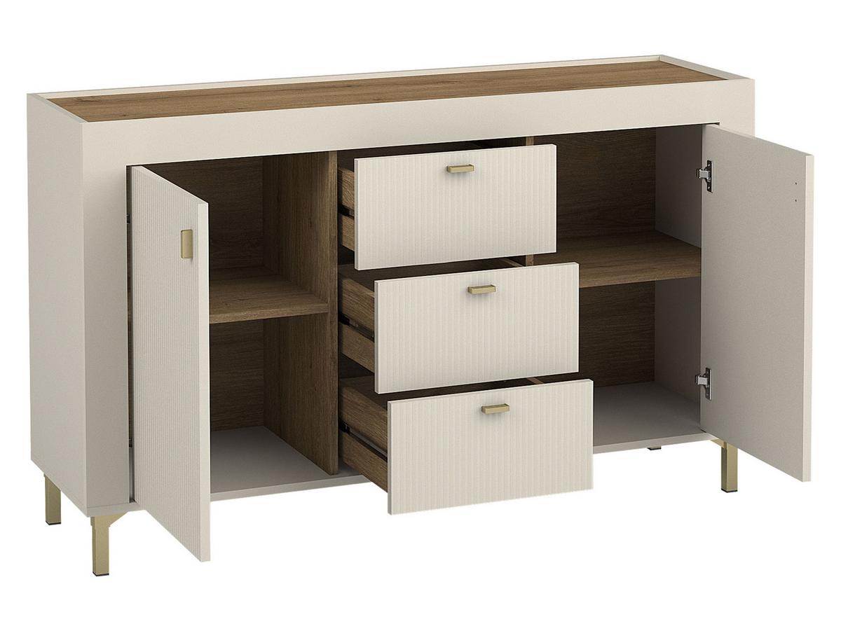 KOMMODE Mossa 2D3S MO06 - Schwarz/Weiß, Holzwerkstoff/Kunststoff (138/84/40cm) - MIRJAN24